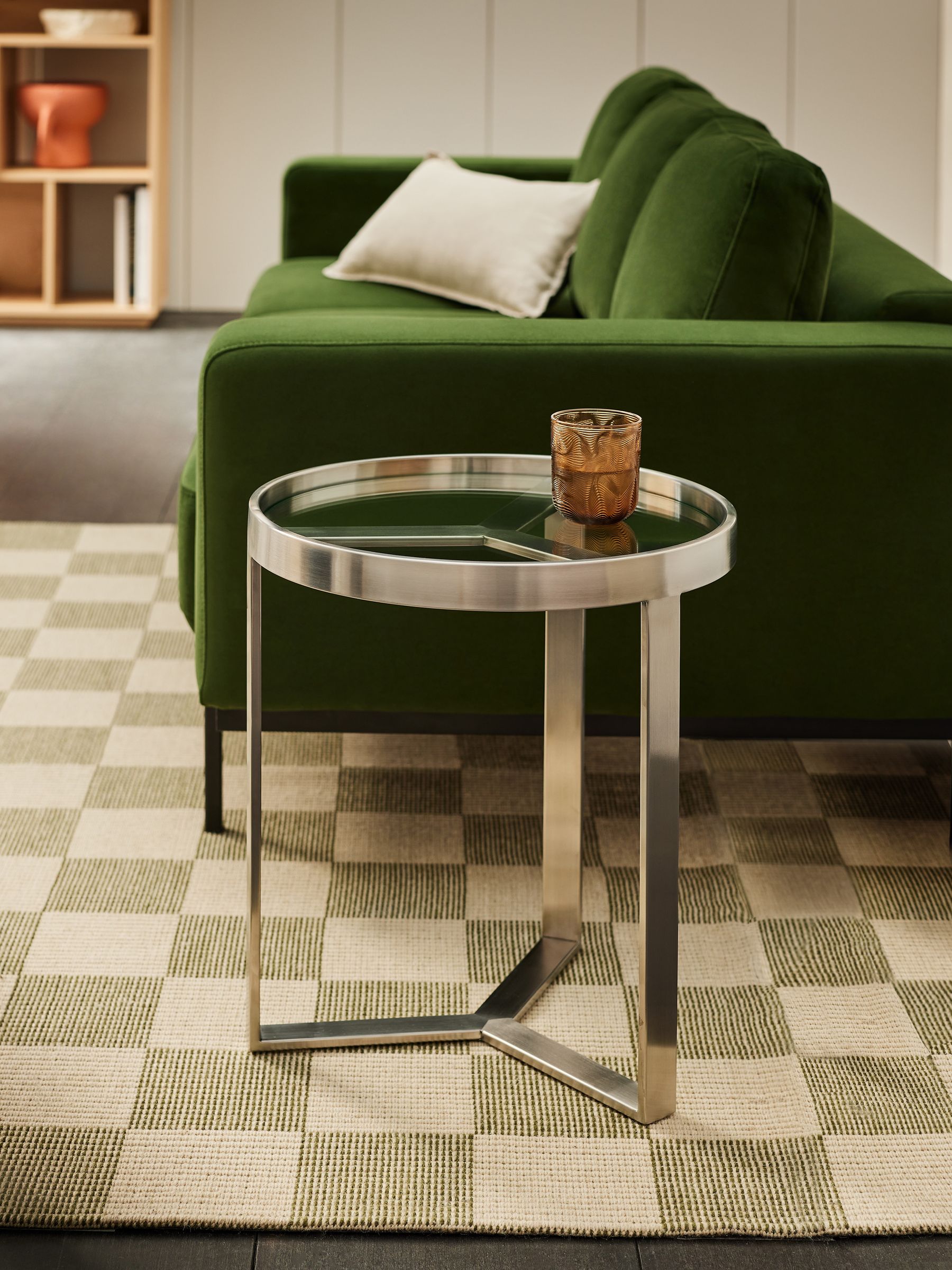 Aula Side Table in Brushed Steel