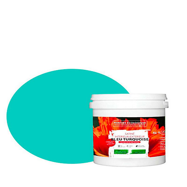 Bleu Turquoise Peinture interieur exterieur aspect satin Natura - Bleu Turquoise - 1L