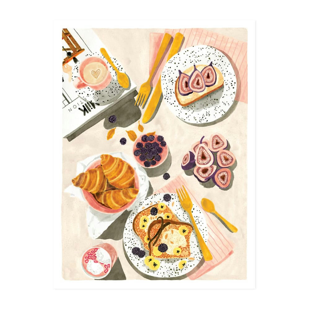 - Affiche illustrée d’un brunch 30x40 cm