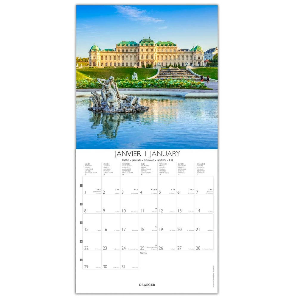 - Grand calendrier mural 29x29  cm - 2024 - Europe