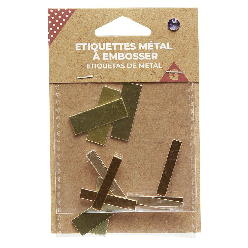 étiquettes en métal à embosser