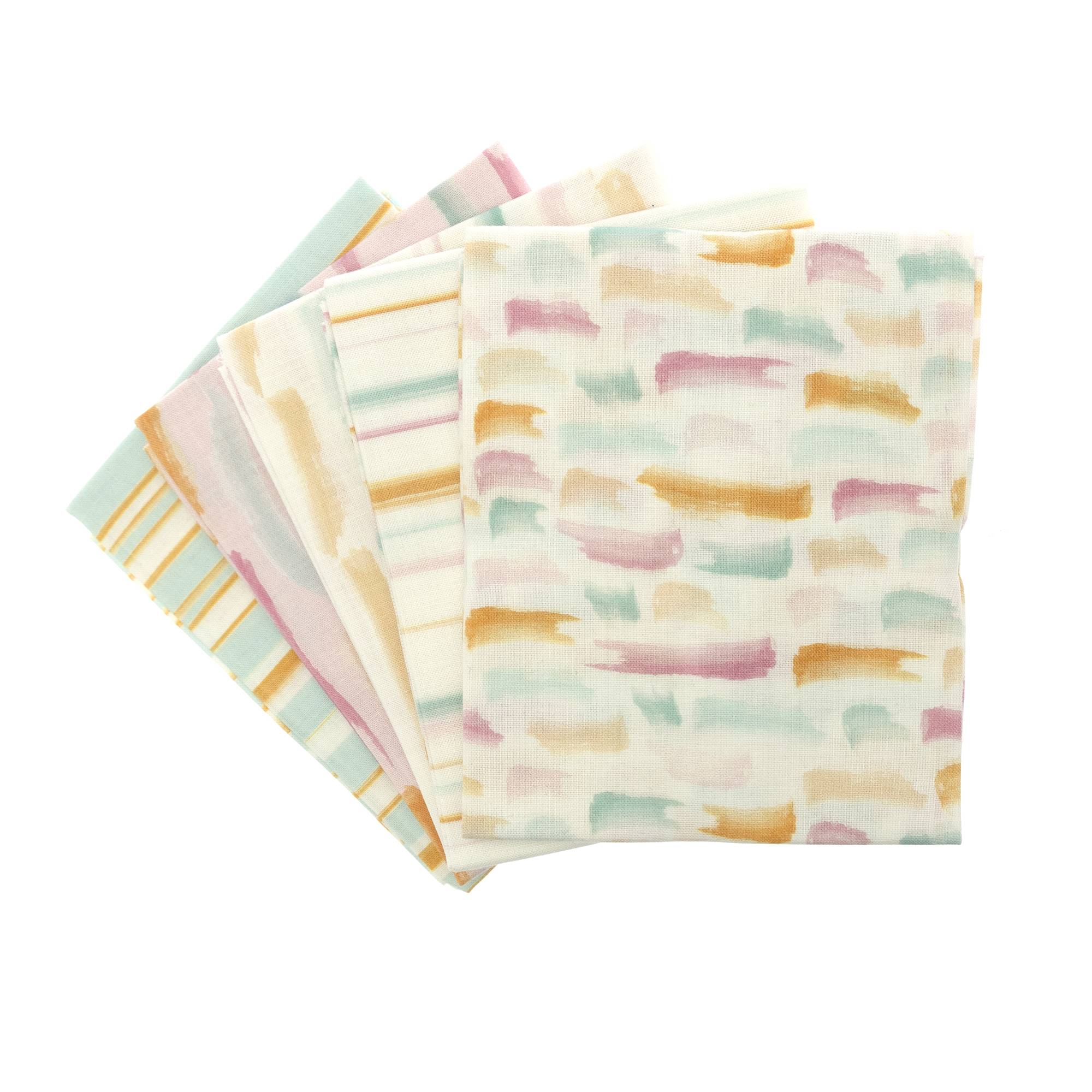 Watercolour Stripe Cotton Fat Quarters 5 Pack