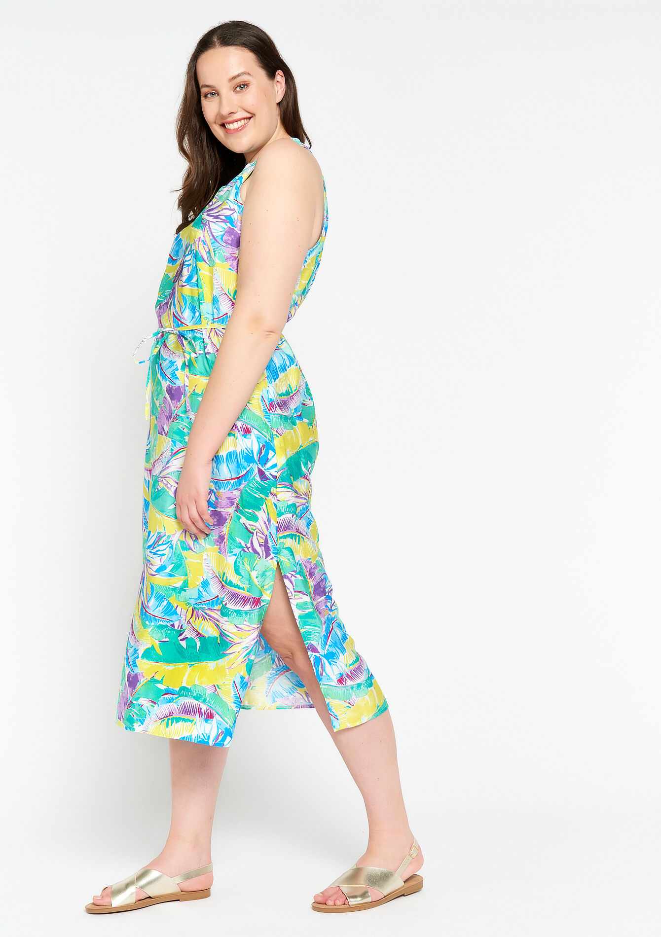 Maxi-jurk met tropische print