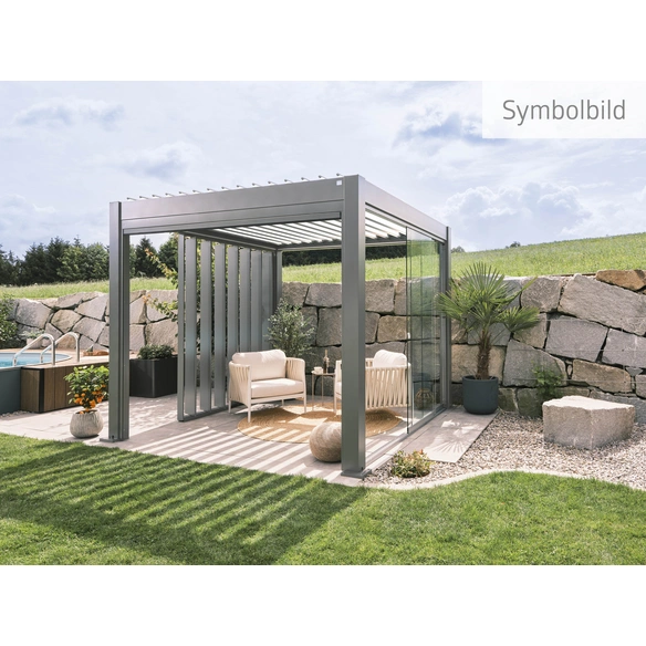 Pergola »Gr. 5x3,5«, BxHxT: 515,5 x 264 x 367,5 cm, quarzgrau-metallic/silber-metallic