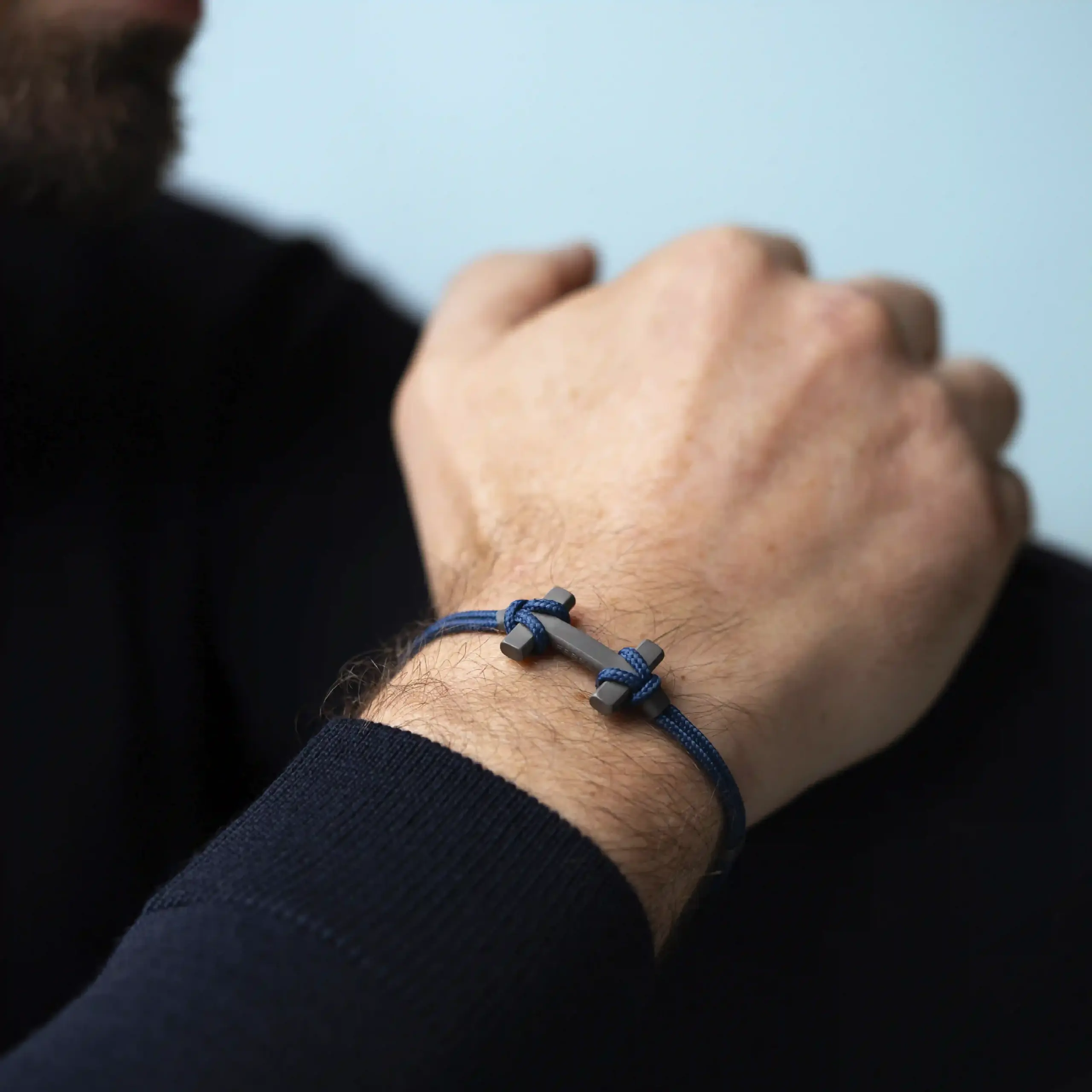 BRACELET AMARRAGE – TITANE – MARINE