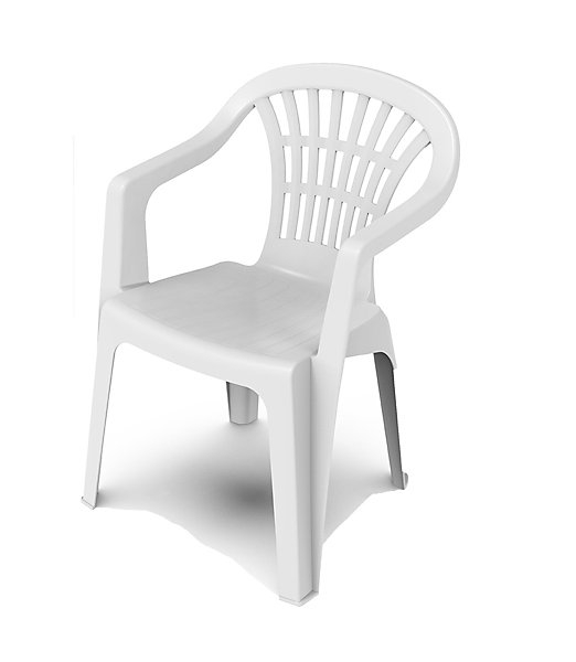 Lot de 6 chaise de jardin, terrasse empilables en résine coloris blanc - Longueur 57 x Profondeur 57 x Hauteur 80 cm