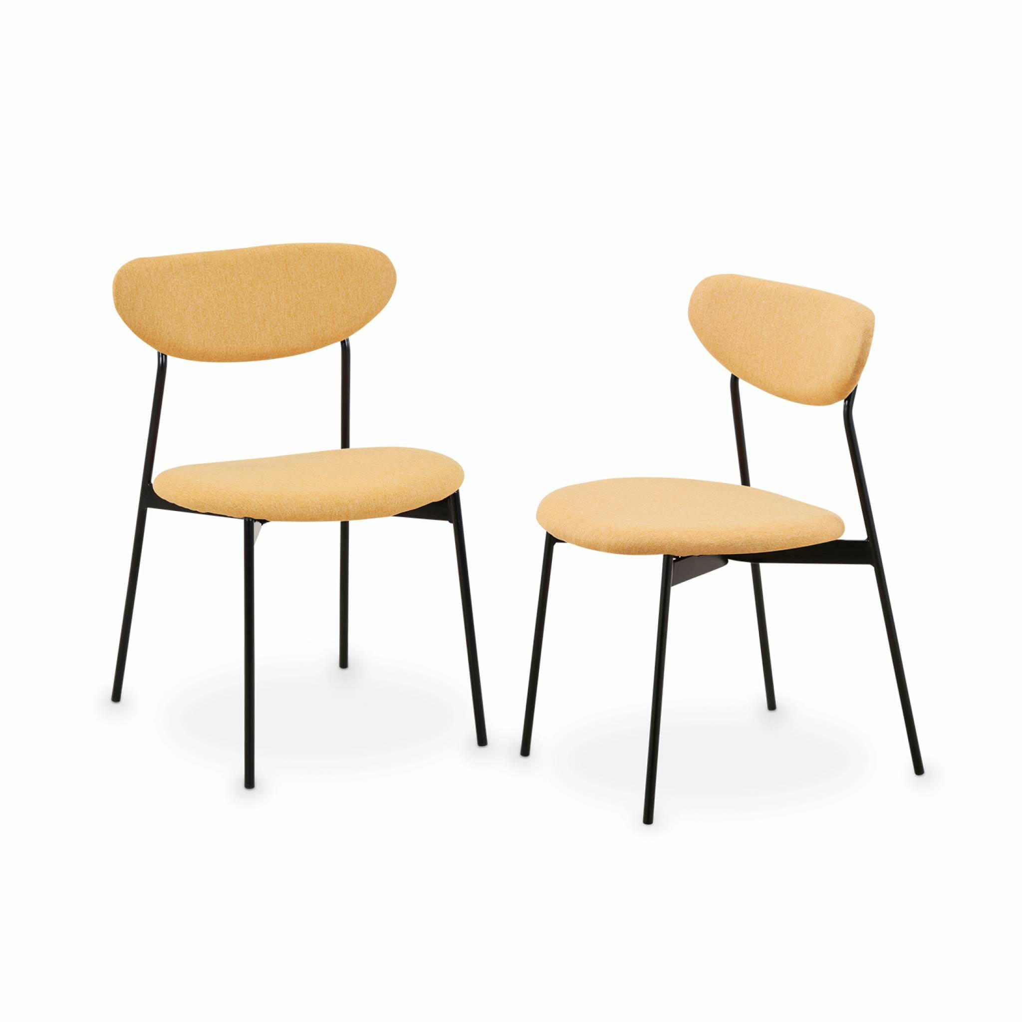 ARTY - Lot de 2 chaises scandinaves moutarde