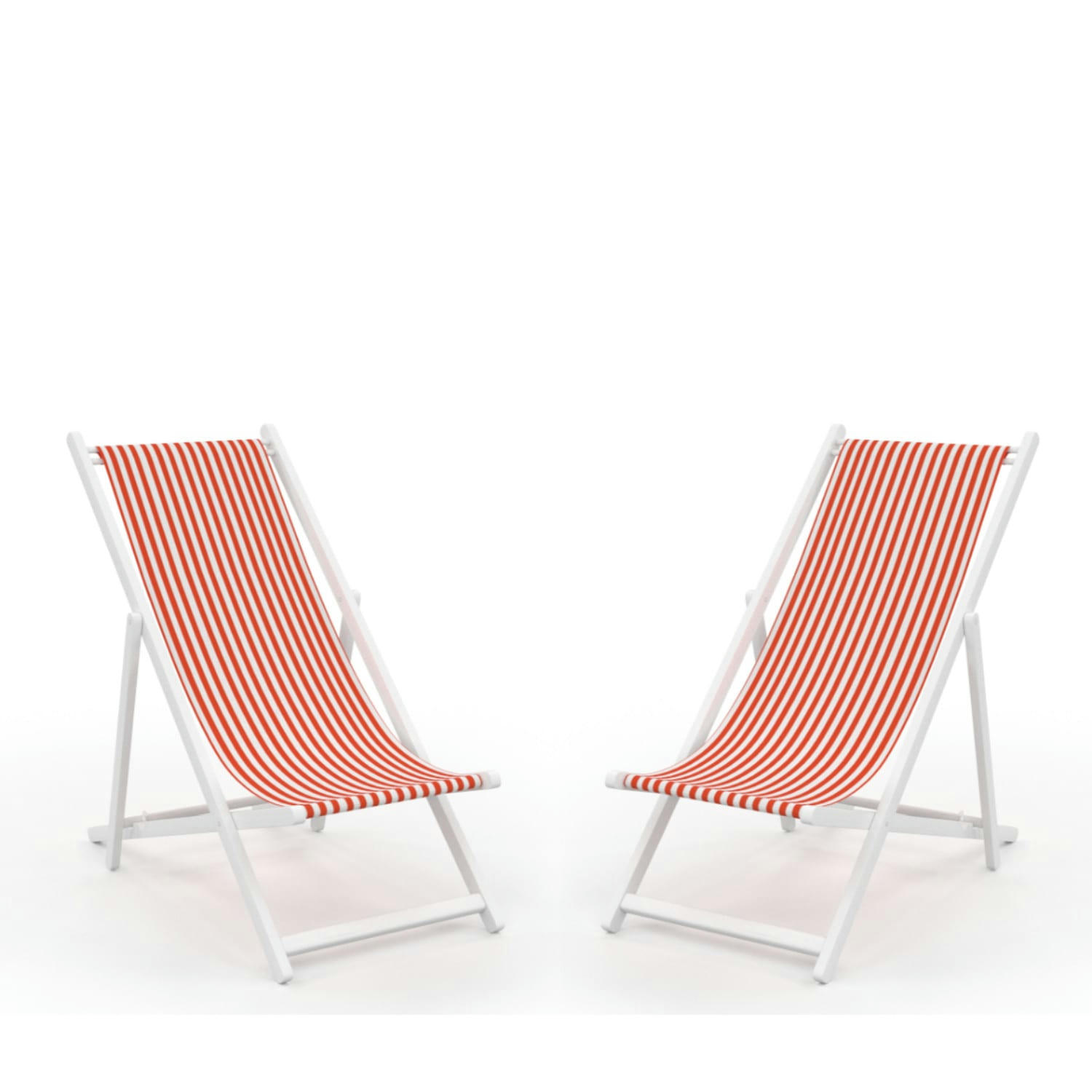 LACQUY - Lot de 2 chiliennes en bois orange