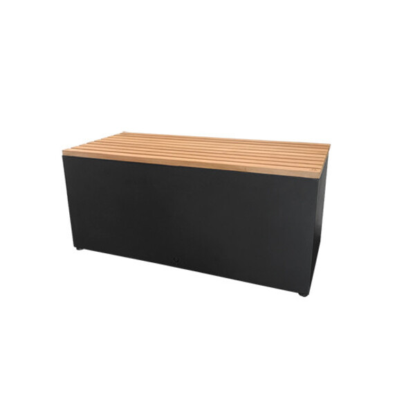 Banc Acier Laqué Noir et Bois de Teck - Ofyr