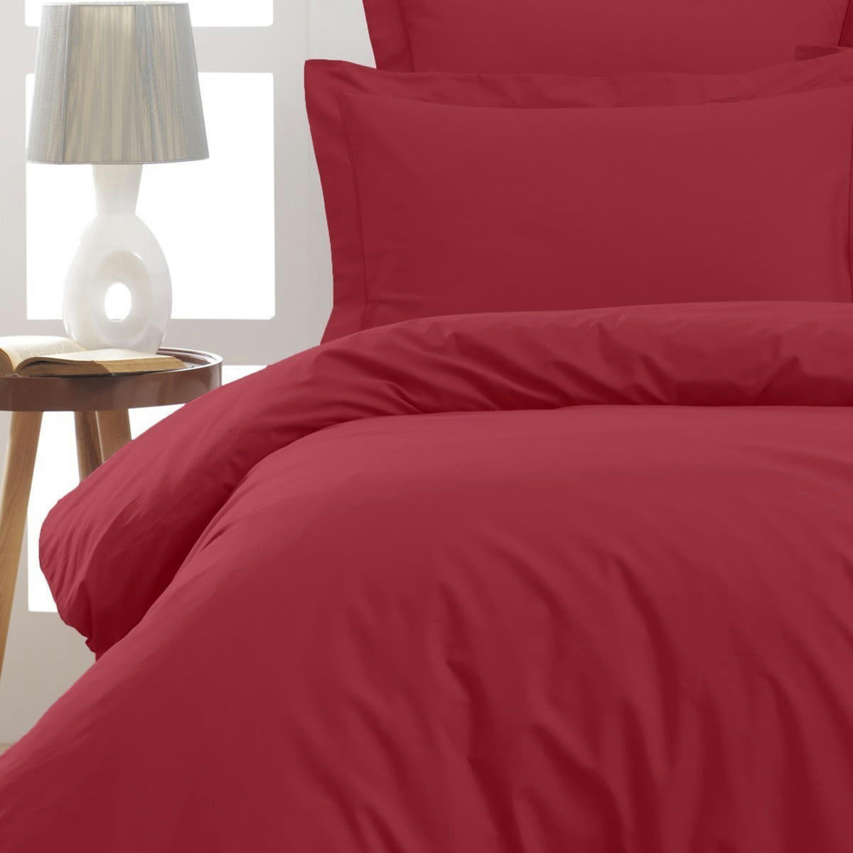 SOFT PERCALE - Housse de couette en percale coton  cardinal 200x200 cm