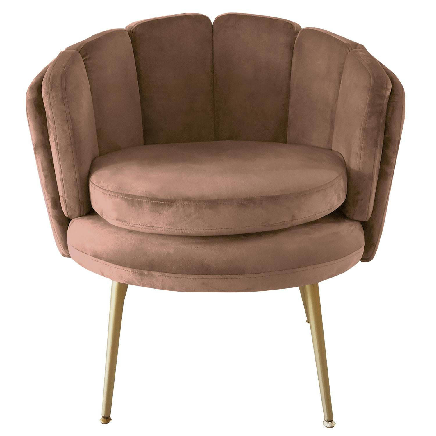 BRENDA - Fauteuil arrondi velours rose