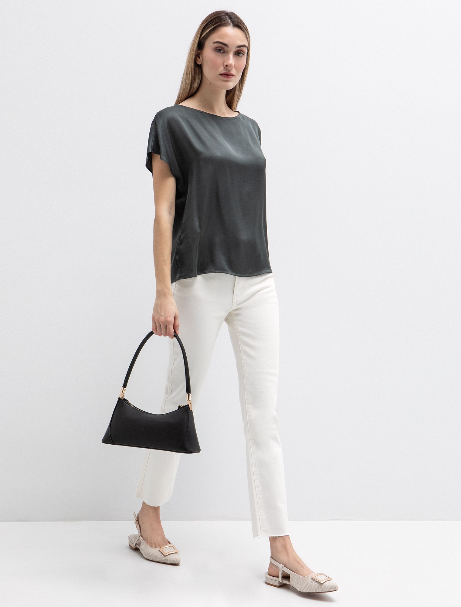 Viscose σατινέ μπλούζα