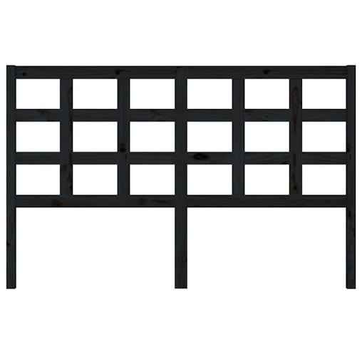 NNEVL Bed Headboard Black 156x4x100 cm Solid Wood Pine