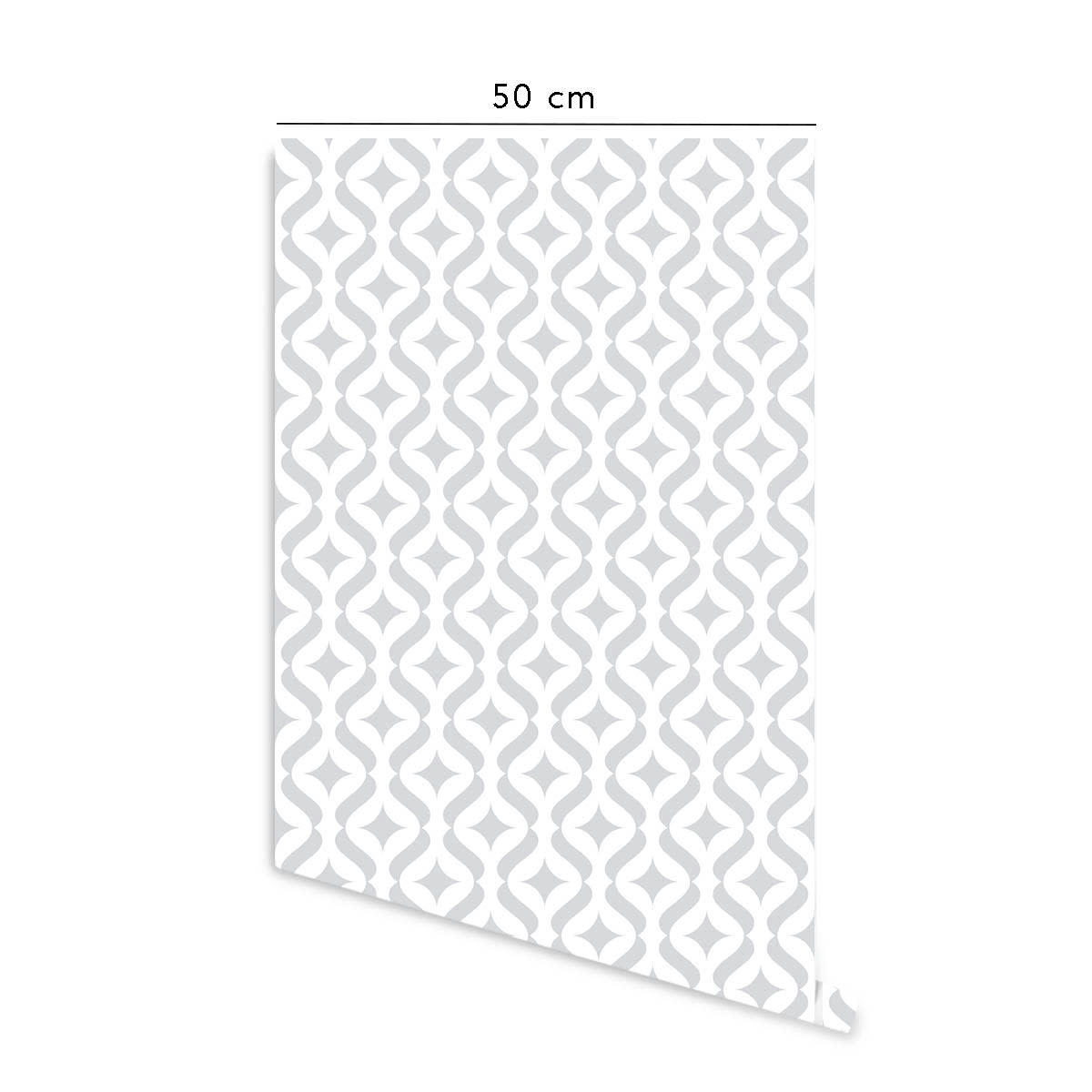 MODERN - Papier peint vinyle adhésif moderne gris cendré 50x300 cm