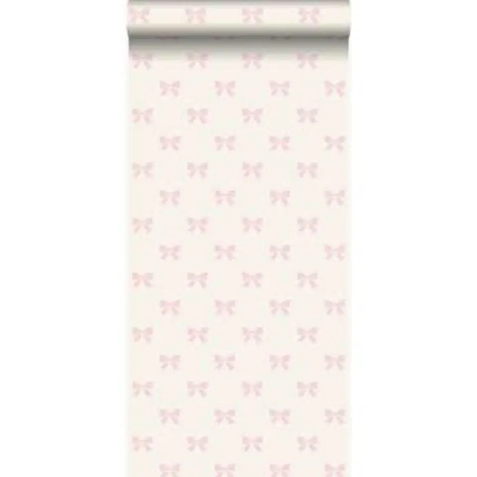 Origin behang - strikjes - wit en licht roze - 53 cm x 10,05 m