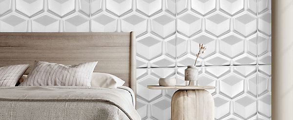 Panneaux de plafond et panneaux muraux Decoratif 3D Honey Blanc 5m² / 20pièces