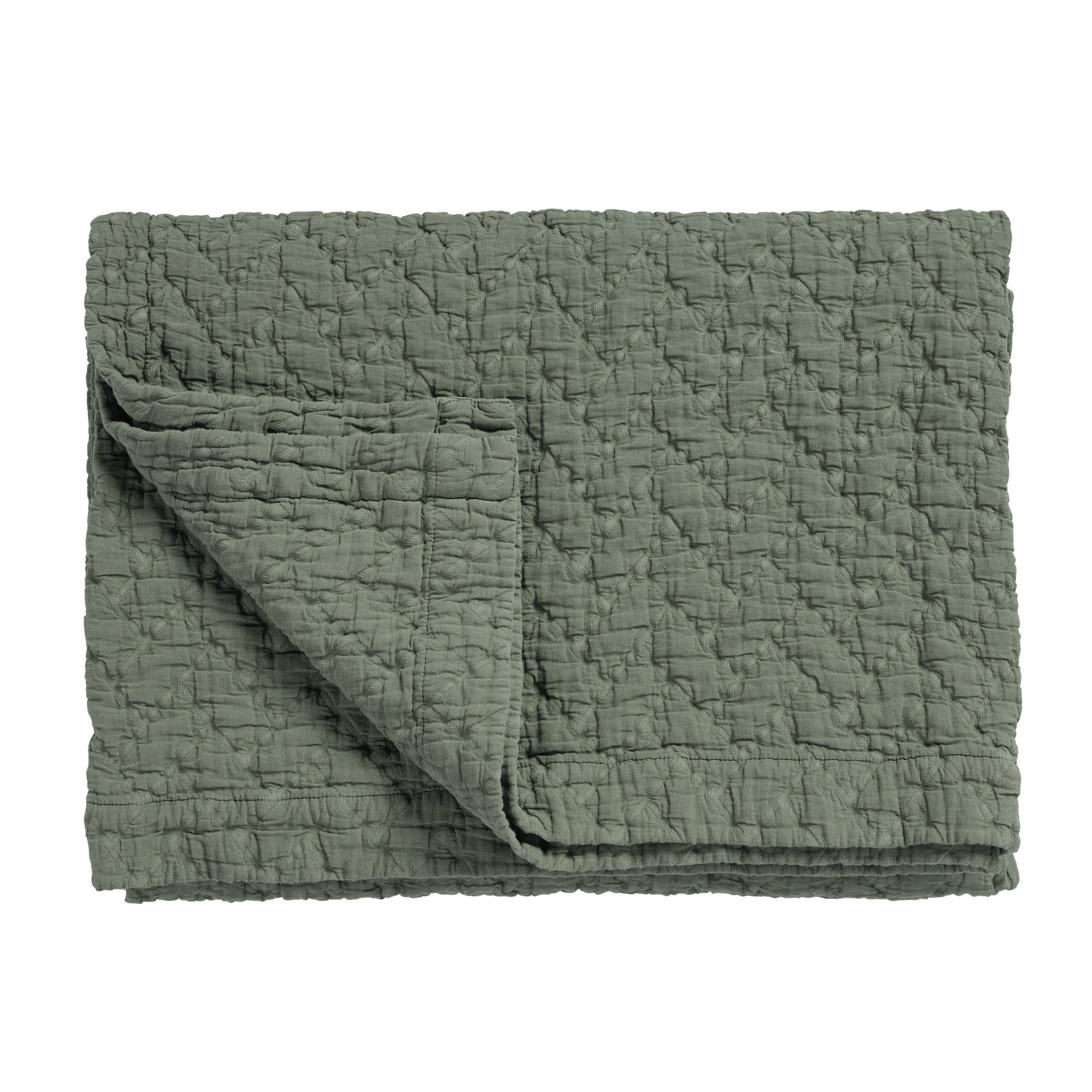 Pure Sprei Sage Green   260 x 260 cm   Groen   Katoen