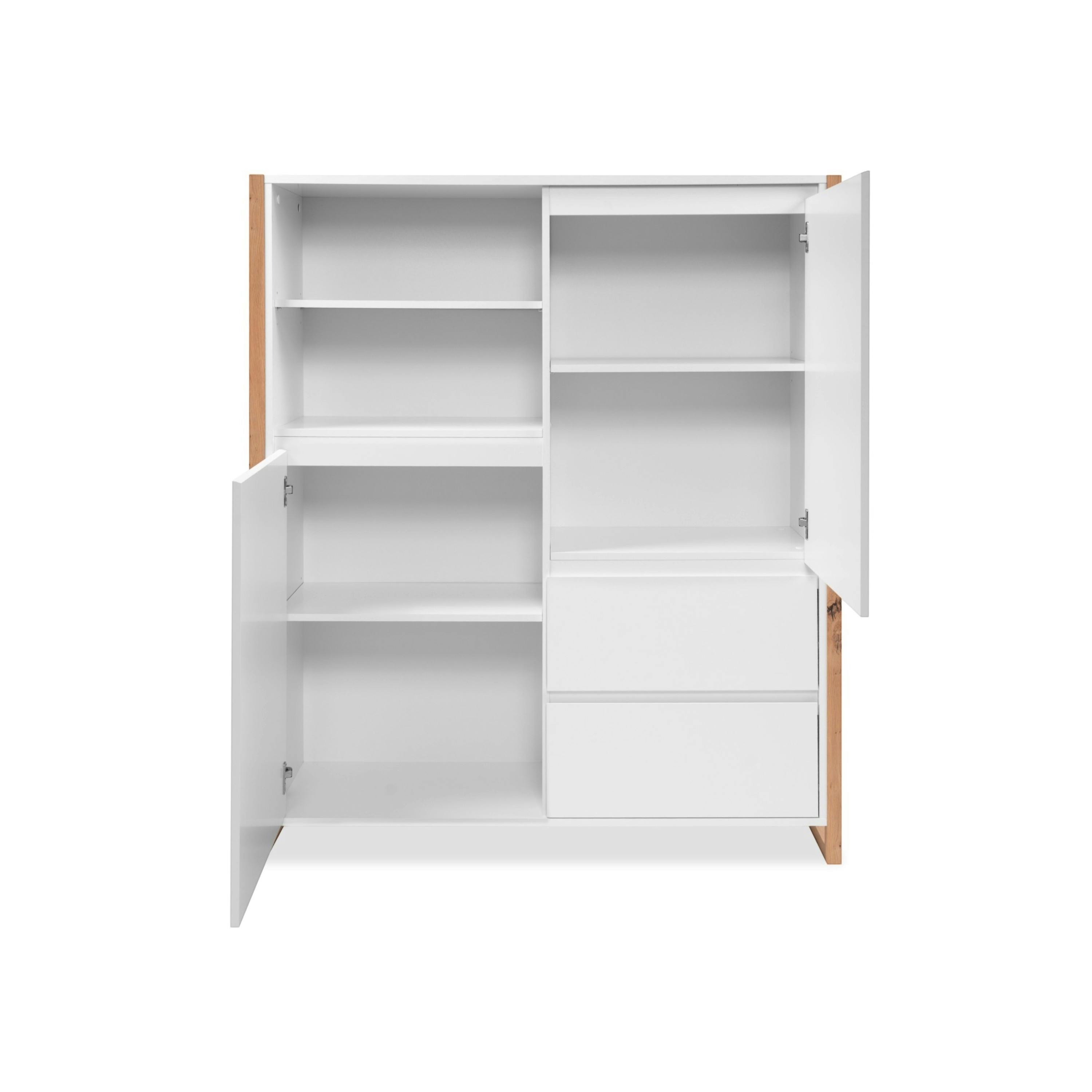 Buffet haut blanc 2 portes 2 tiroirs ALVA