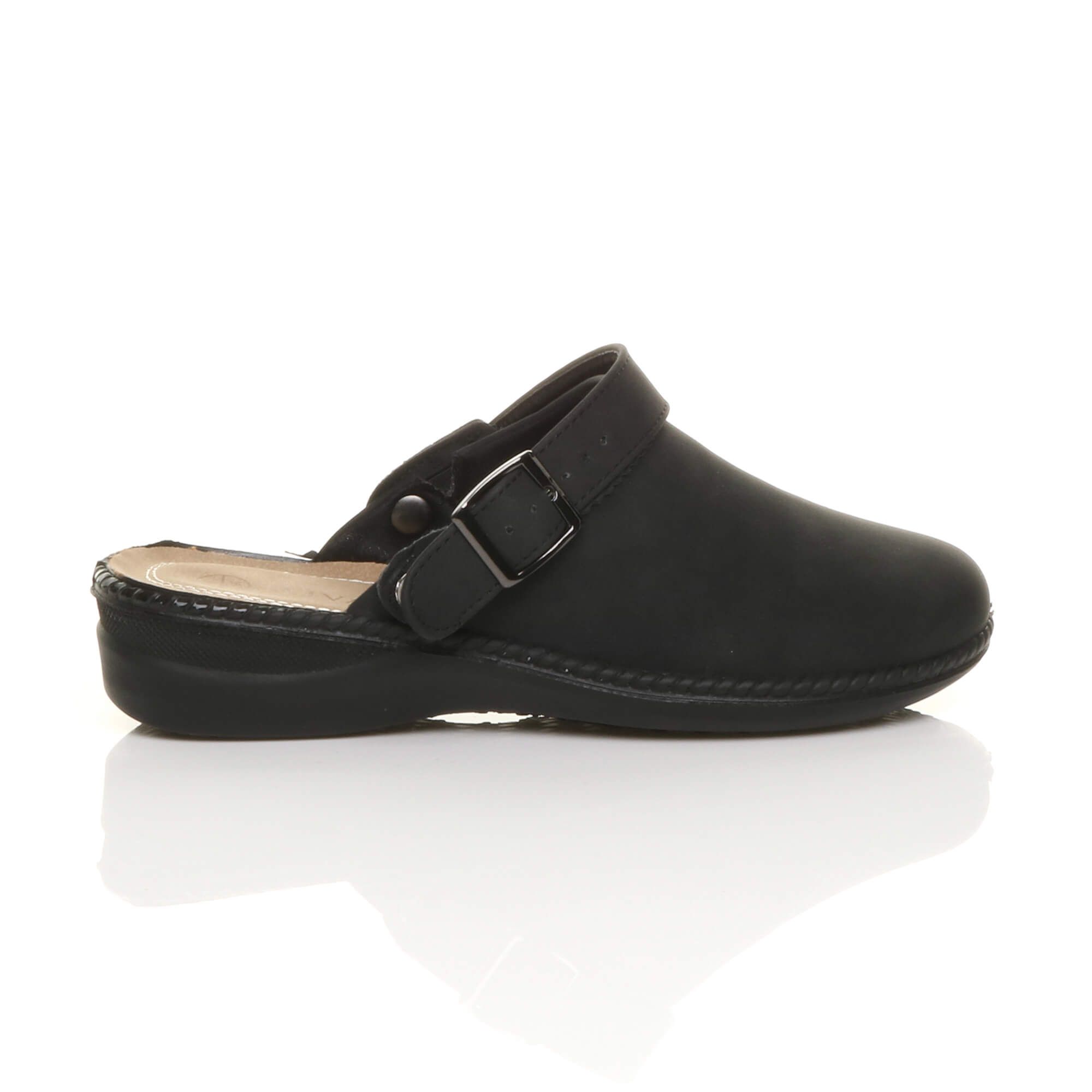 AJVANI Low Wedge Heel Slingback Clogs Faux Leather Mules
