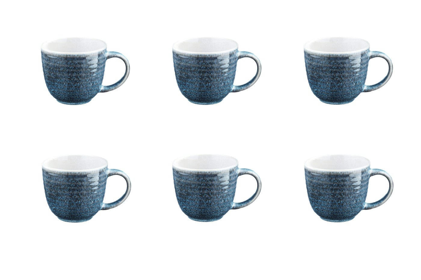 COSMOS - Lot de 6 mugs en grès bleu 30cl