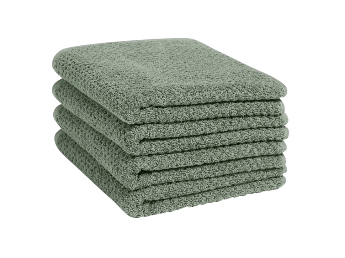 Yumeko handdoeken Dots - stone green - 50x100 - 4 st