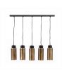 FurniLux Hanglamp Mir 5 lampen goud metaal - 10x80x105cm