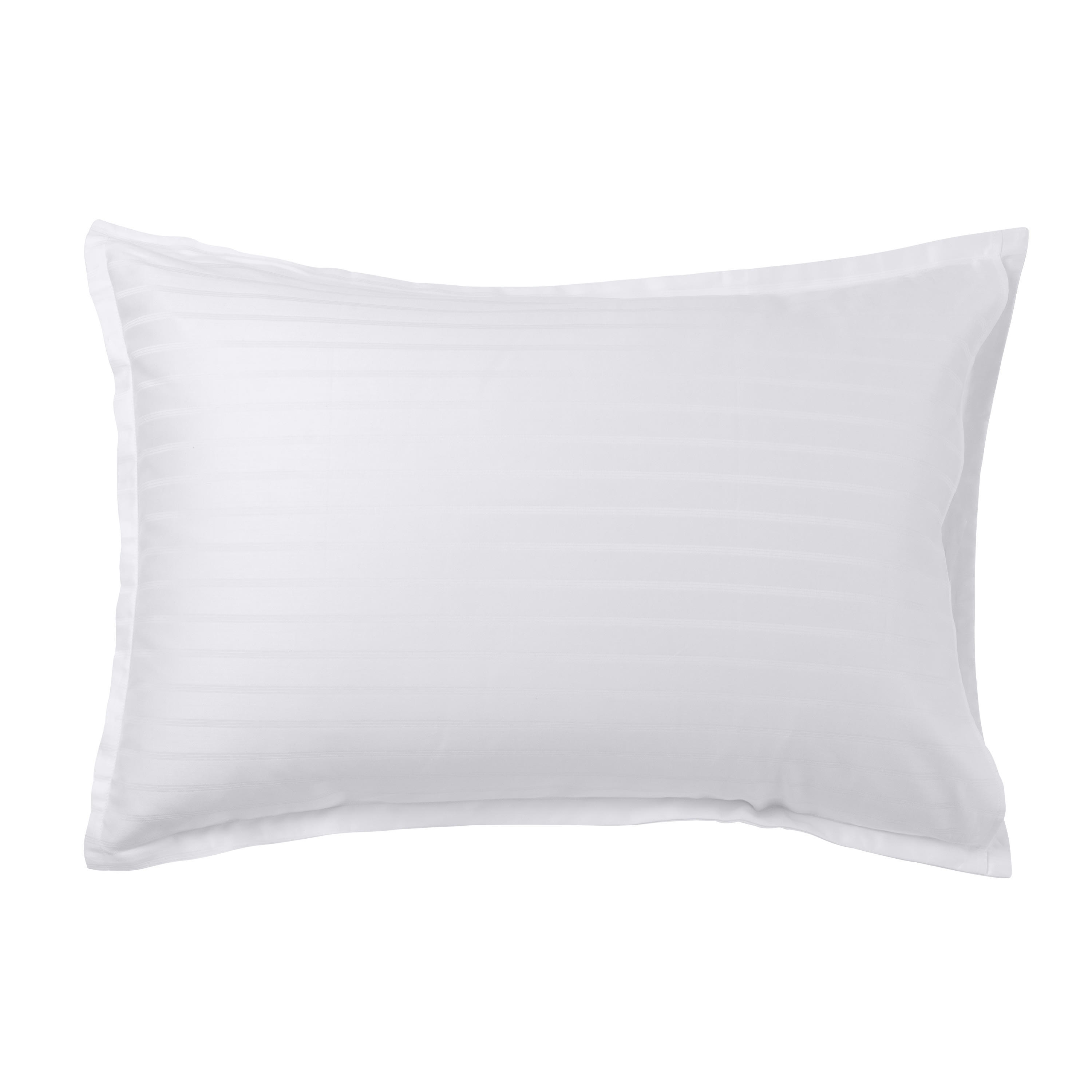 PRESTIGE - Taie d'oreiller rectangulaire coton jacquard uni blanc 50x70