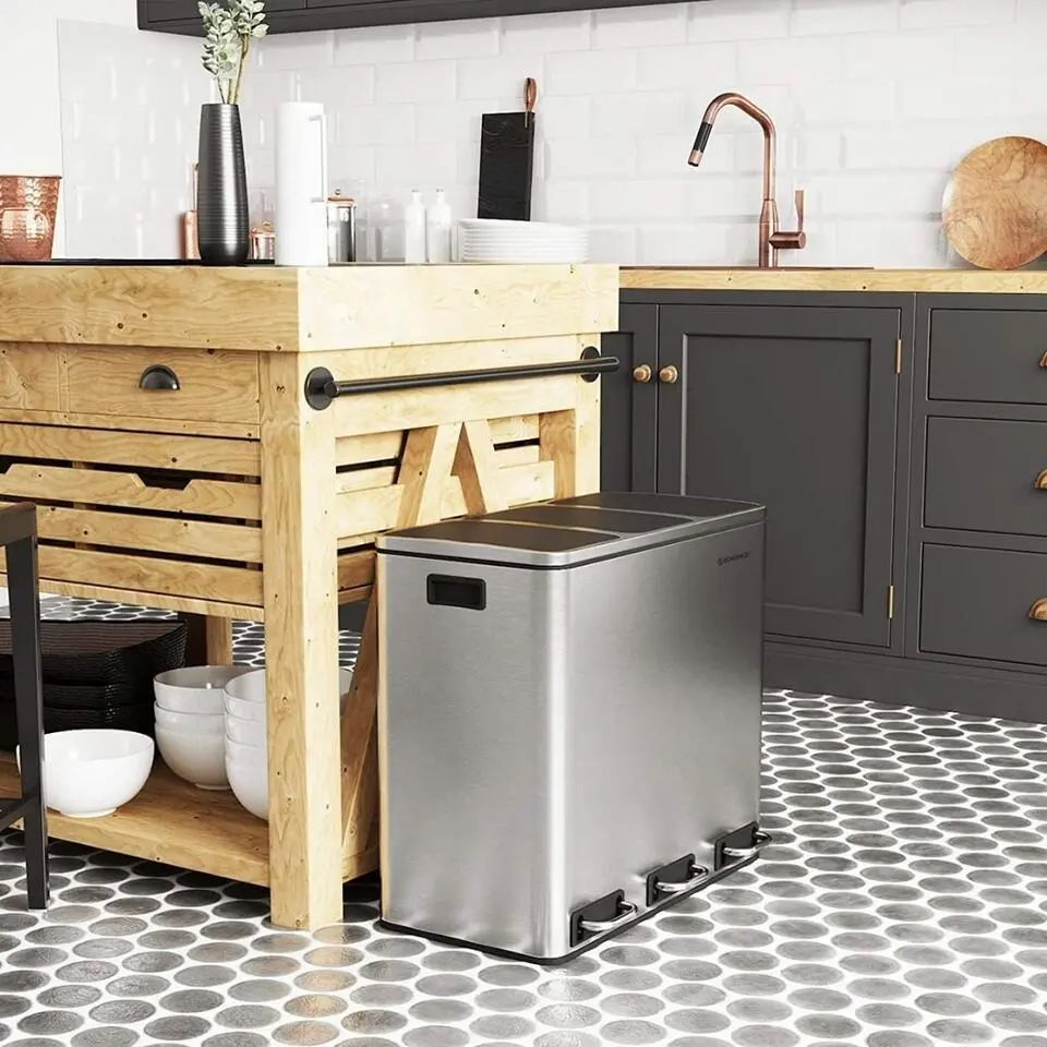 CALICOSY - Prullenbak - Zilverkleurig - 56x61,5x31,5 cm