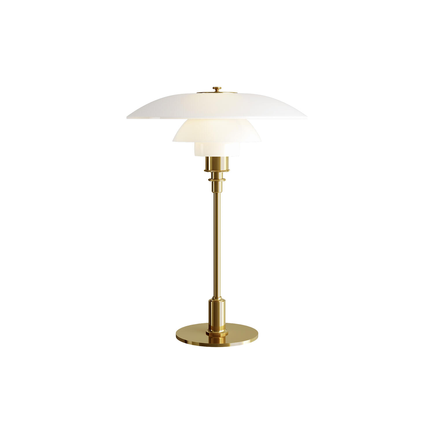 PH 3&frac12;-2&frac12; glas bordlampe, messing