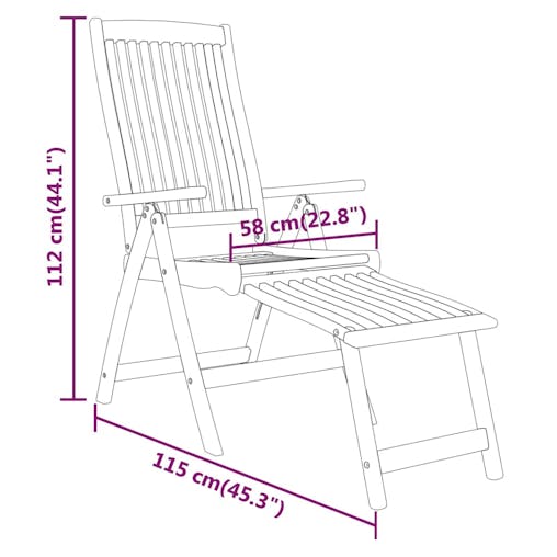 NNEVL Folding Garden Chairs with Footrests 2 pcs Solid Wood Eucalyptus