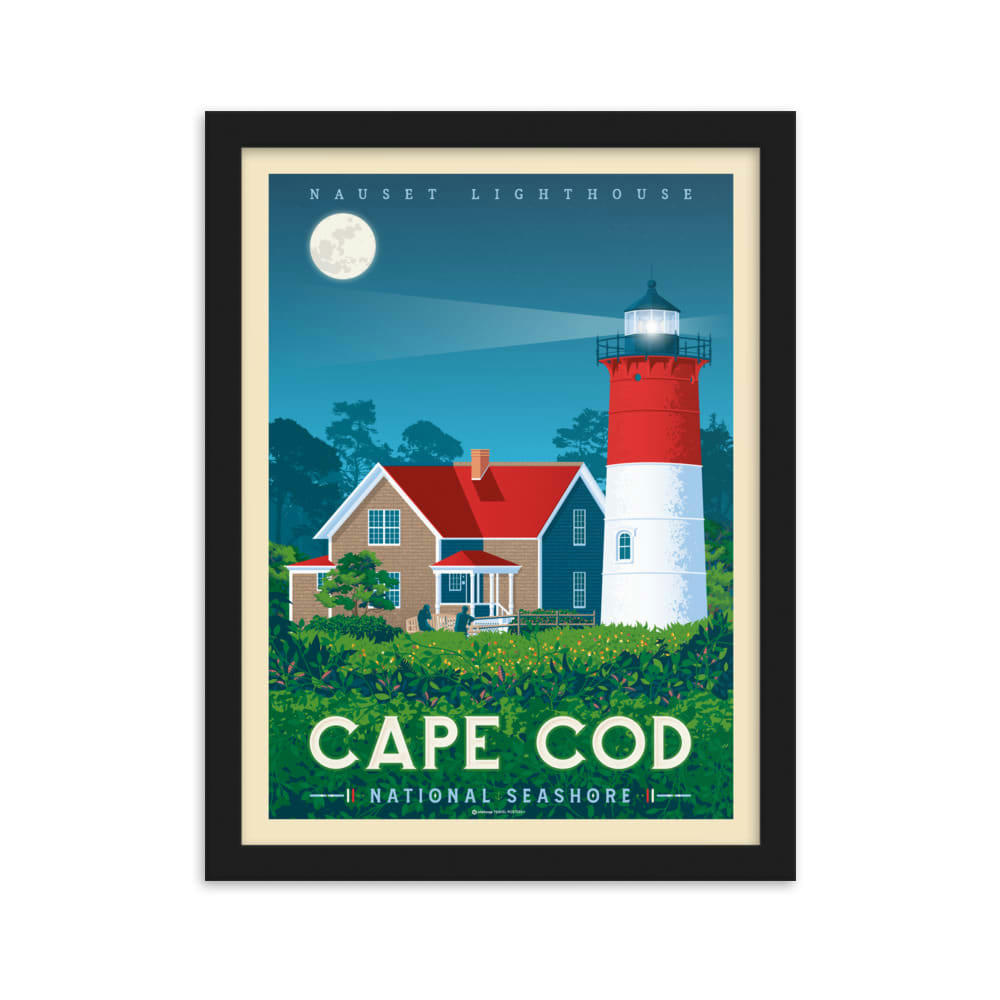 - Affiche Cape Cod Etats-Unis + Cadre Bois noir 21x29,7 cm