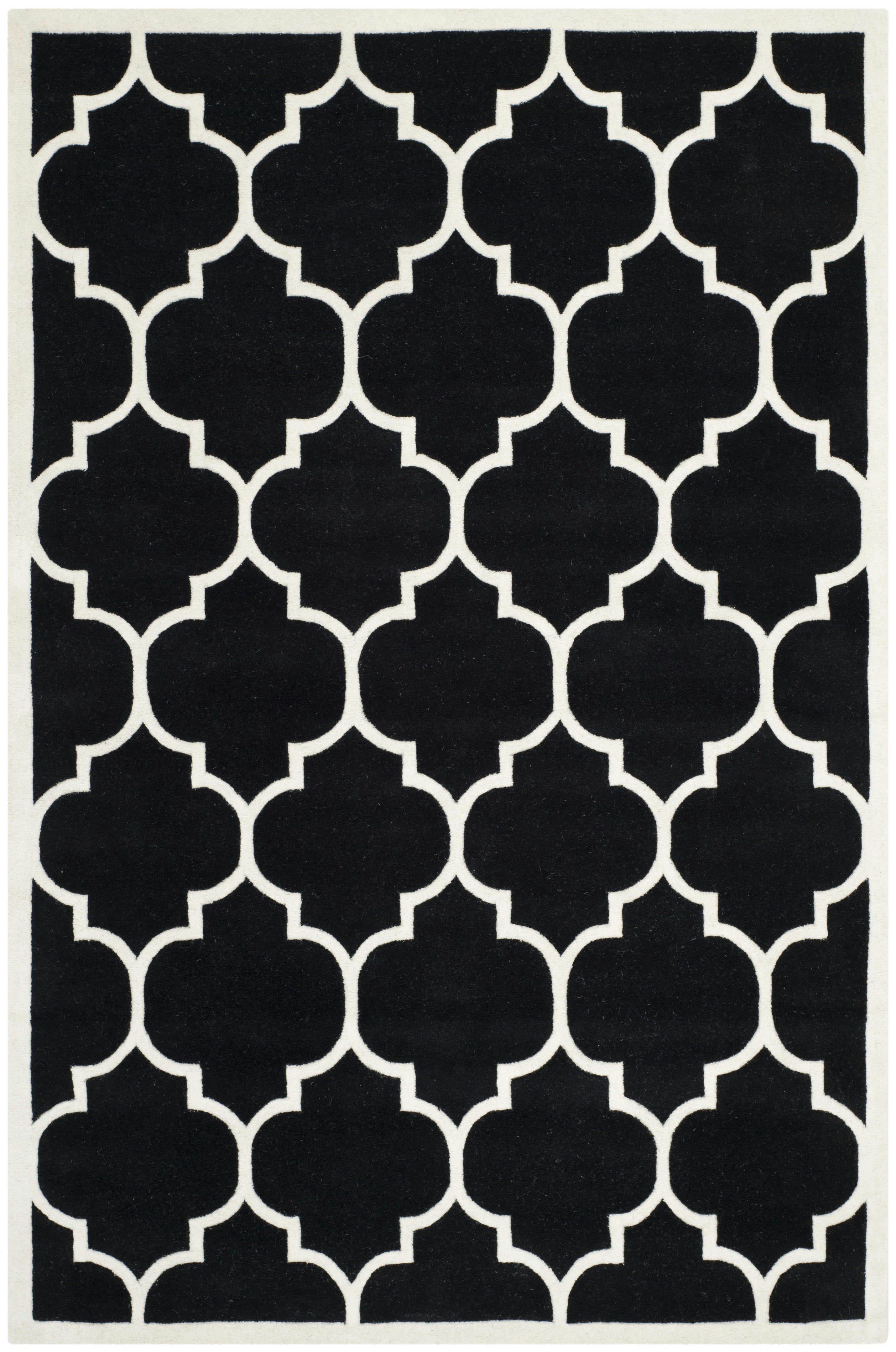 CHATHAM - Tapis de salon interieur en noir & ivoire, 152 x 244 cm