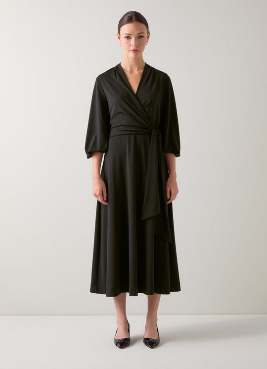 Aiper Black Tie Front Jersey Dress