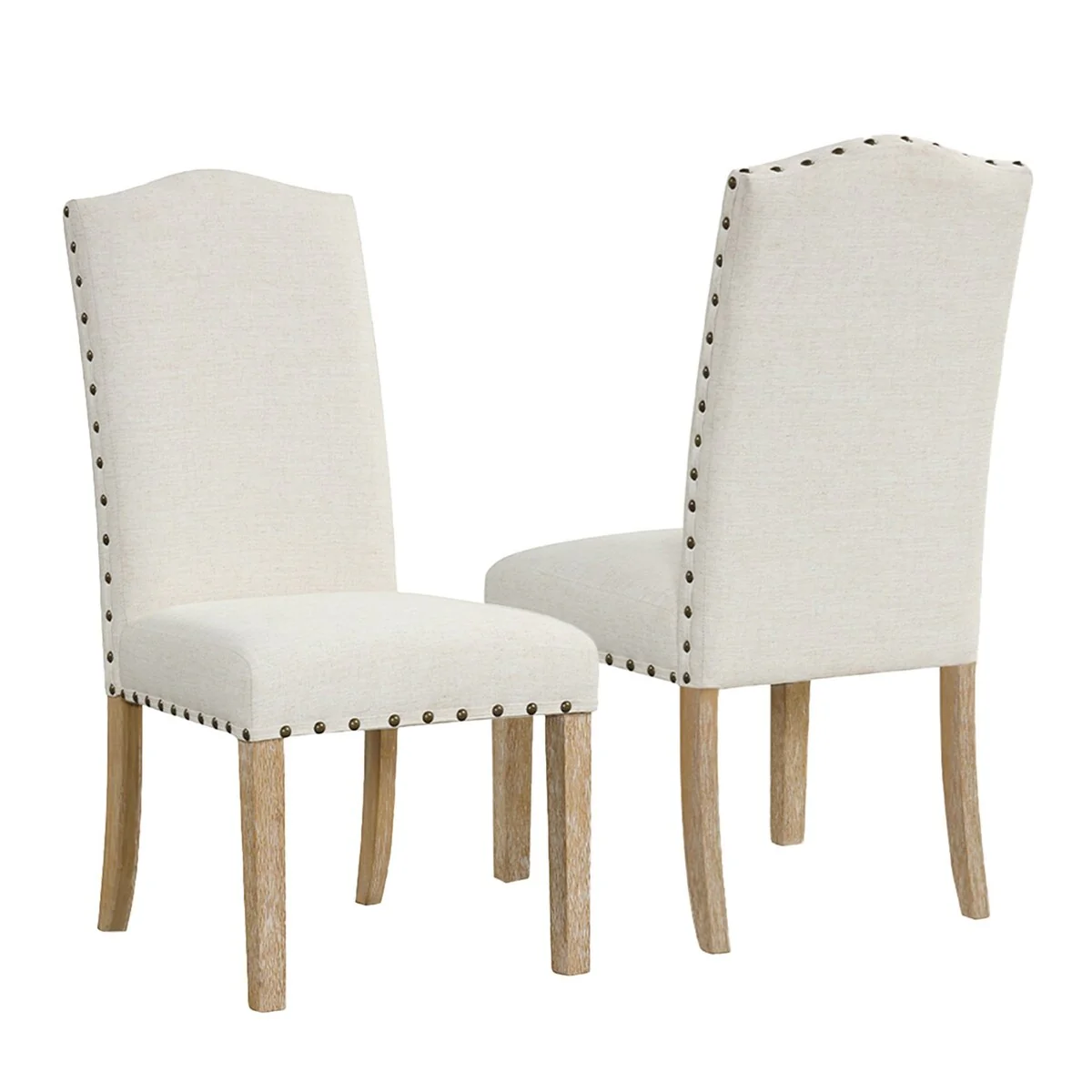 HomePop Nailhead Trim Curved Top Parson Dining Chair - Set of 2