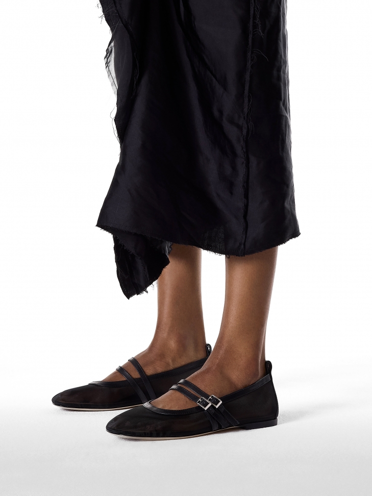Mesh ballerinas with two straps