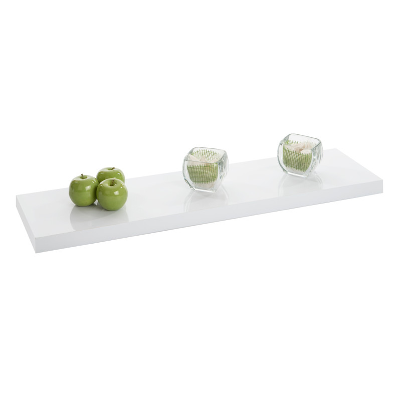 Tablette murale blanche brillante 90 x 23,5 x 3,8 cm PRACTO HOME