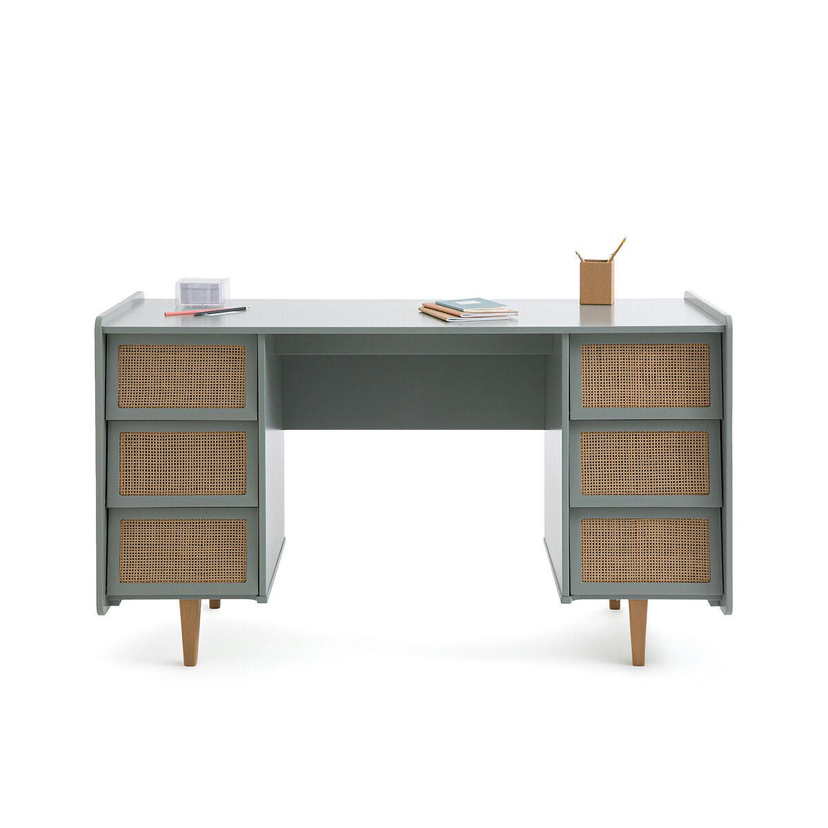 Bureau double caisson 6 tiroirs, Taga