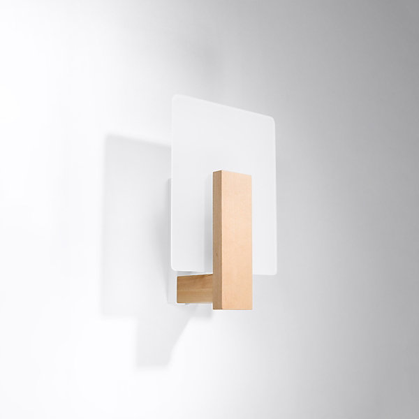 Applique en bois/verre 1 ampoule 3000K - 16x12x30.5cm Sollux