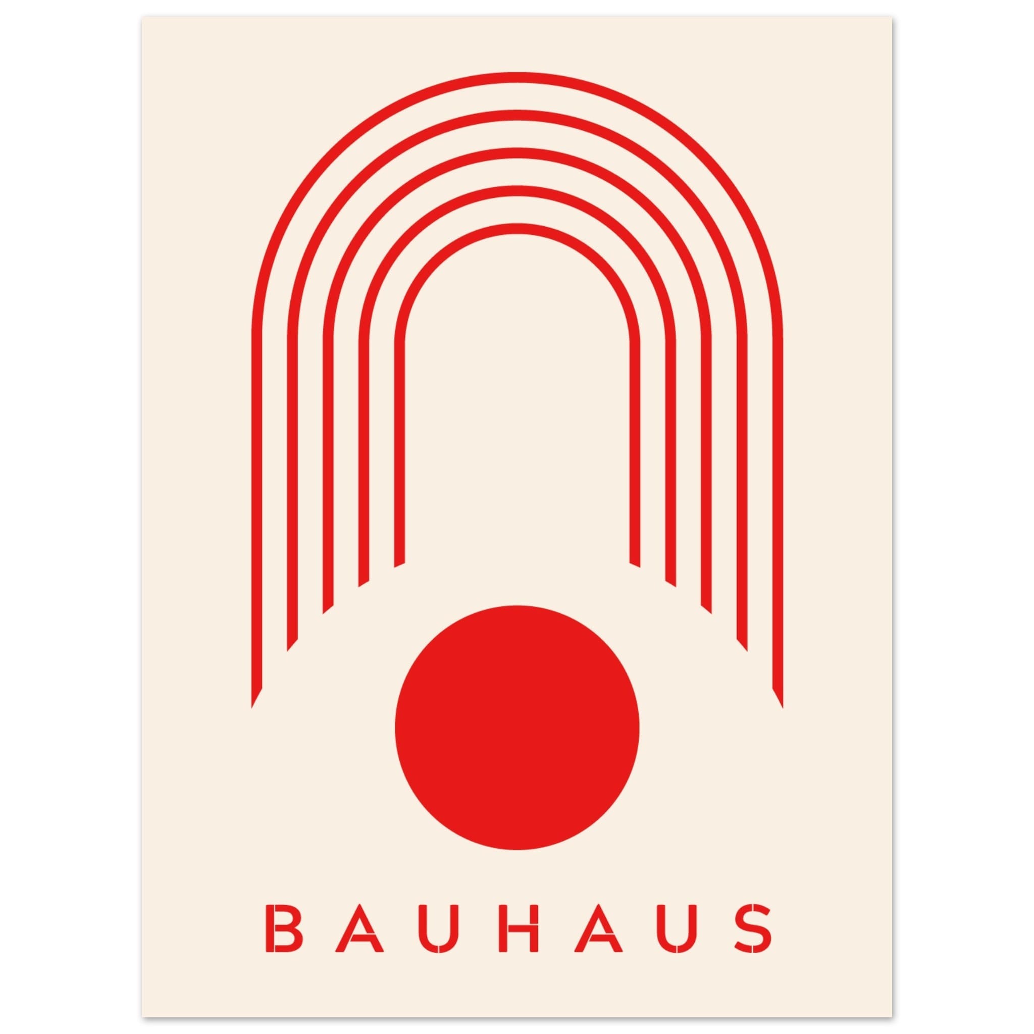 Artfulprints Poster Bauhaus - Red arches  - 30x40 cm - Rood