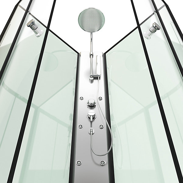 Cabine de douche 85x85x225cm 1/4 de cercle - ZEENY