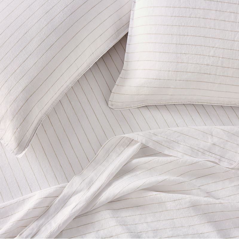 Vintage Washed Linen Linen Stripe Sheet Separates