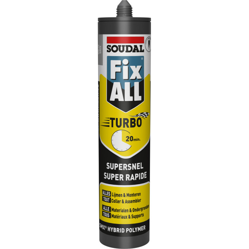 Colle de montage Fix All Turbo grise 0,29 L SOUDAL