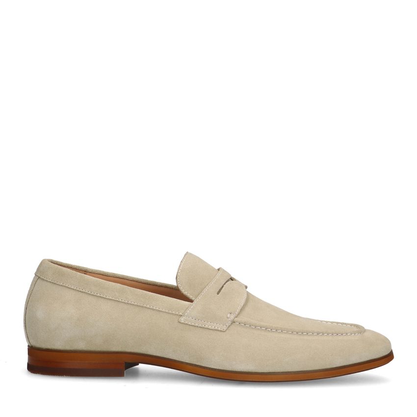 Manfield Beige suède loafers