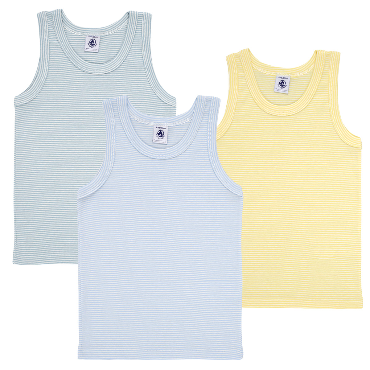 Petit Bateau - 3 DEBARDEURS - Multicolour