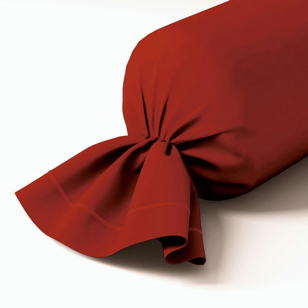 VEXIN - Taie de traversin coton bourgogne 43x210 cm