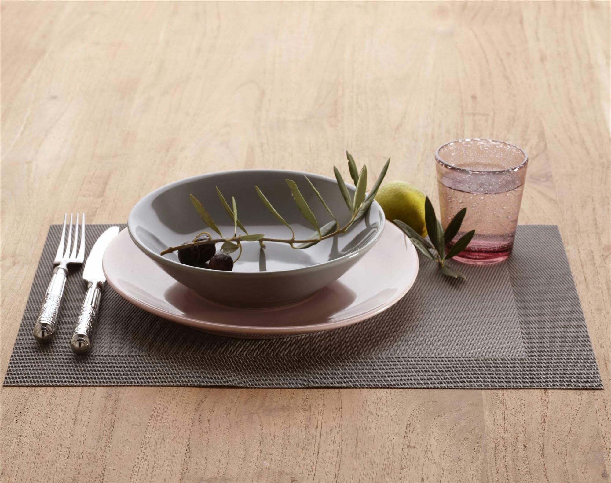 FRAME - Lot de 2 sets de table 30x45 gris en pvc