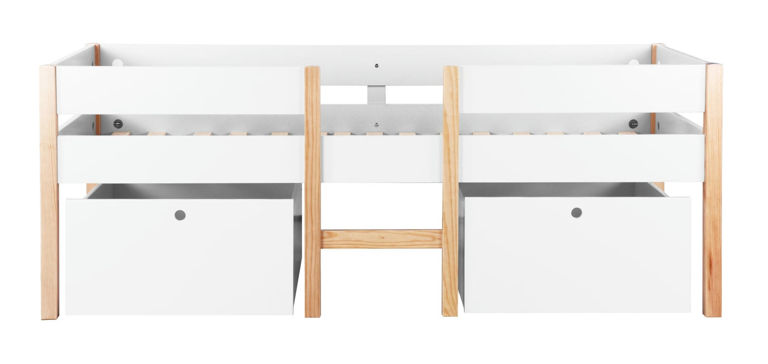 ANNA - Lit enfant   avec tiroirs blanc  effet bois    90x200