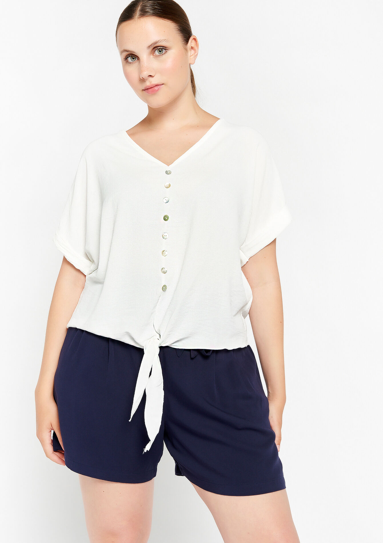 Blouse met V-hals