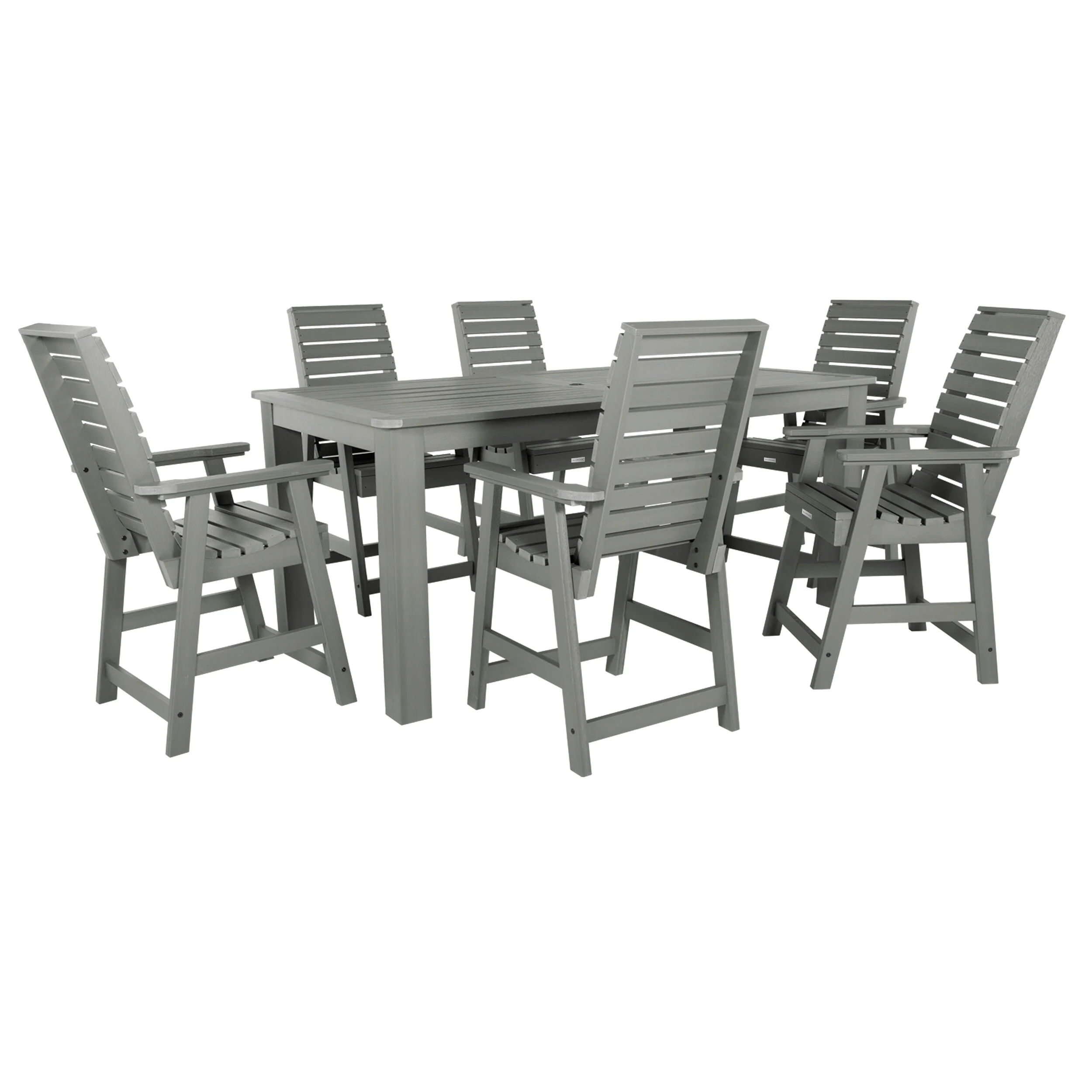 HIGHWOOD 7-Piece Counter Height Outdoor Dining Set - 42 x 84 Table