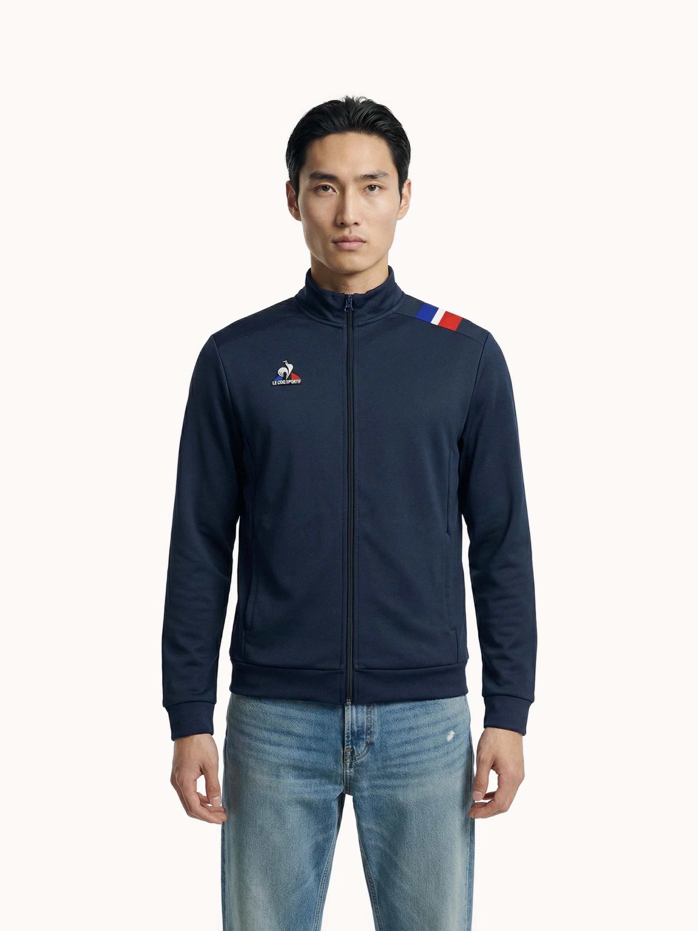 Veste zippée avec détails tricolores